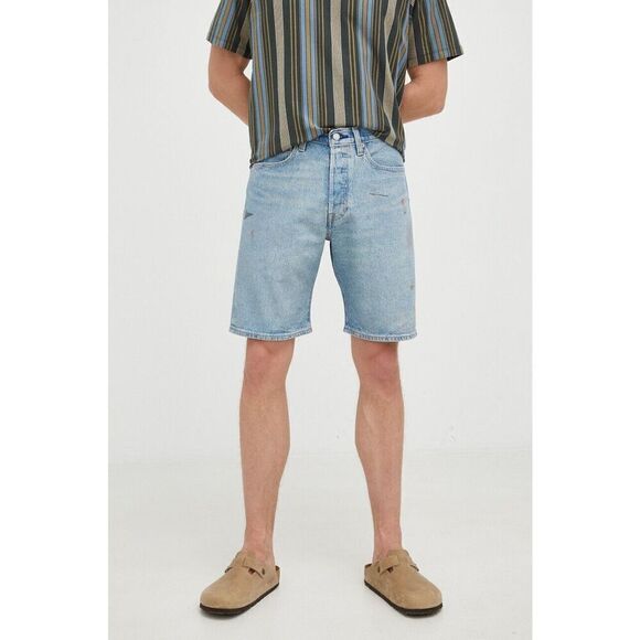 Levi's 501 Men's Sz 30 Medium Indigo Blue Hemmed 9" Button-Fly Denim Shorts - Picture 7 of 7